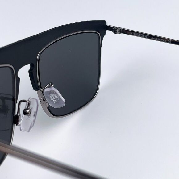 Loewe LW40006U 20A Sunglasses Metal Black Leather Grey Aviator Unisex - Picture 11 of 13